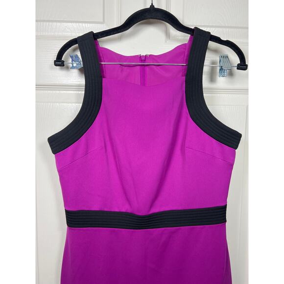 Badgley Mischka Dress Colorblock Midi Sheath Office Minimalist Chic 8 / Medium - Picture 2 of 8